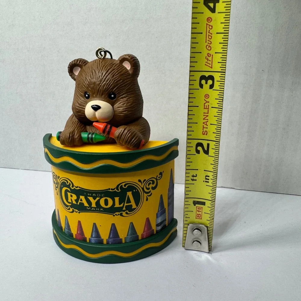 Vintage 1992 Crayola Crayon Box Bear Christmas Ornament Binney & Smith 3.25